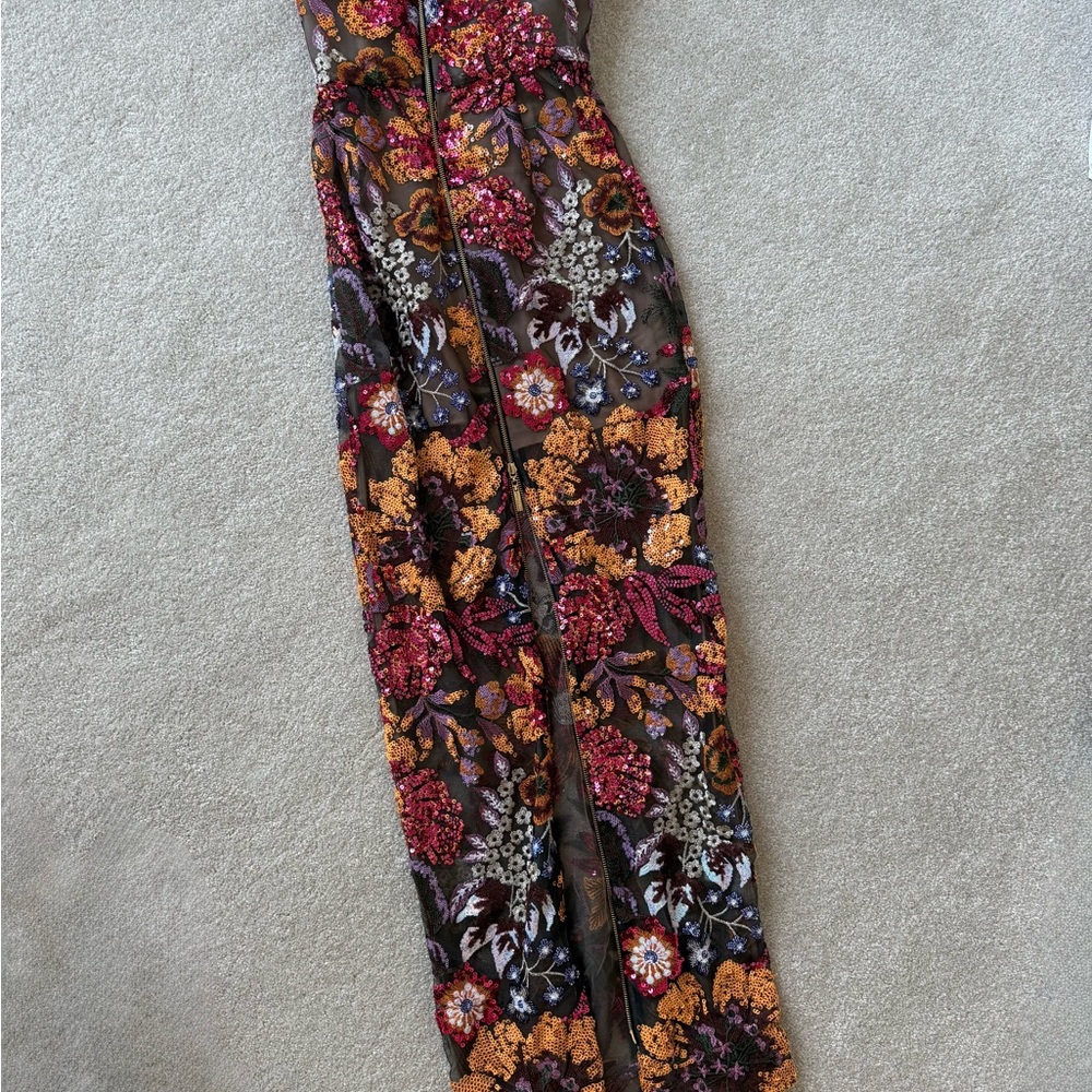 Bronx and Banco Floral Sequin Strapless Dress - Picture 4 of 6